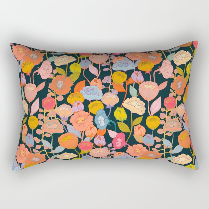 Wonderland Flowers Rectangular Pillow Gallery Image 1