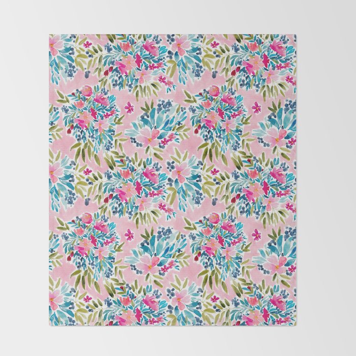 Aria - Pink Throw Blanket Gallery Image 2