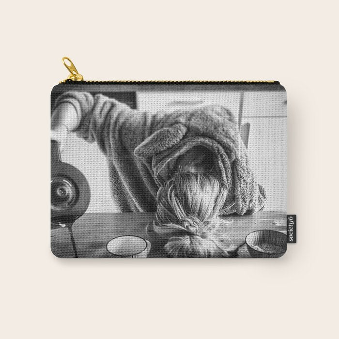 First I Drink the Coffee, Then I do the Stuff - hangover black and white photograph / photography Carry All Pouch Gallery Image 1