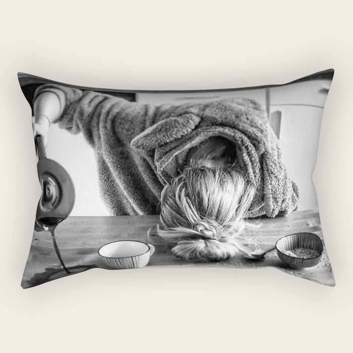 First I Drink the Coffee, Then I do the Stuff - hangover black and white photograph / photography Rectangular Pillow Gallery Image 2
