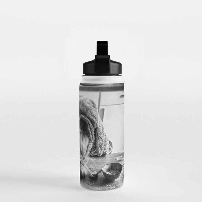 First I Drink the Coffee, Then I do the Stuff - hangover black and white photograph / photography Water Bottle Gallery Image 2
