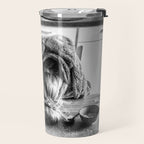 First I Drink the Coffee, Then I do the Stuff - hangover black and white photograph / photography Travel Mug Gallery Image 2