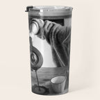 First I Drink the Coffee, Then I do the Stuff - hangover black and white photograph / photography Travel Mug Gallery Image 3