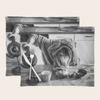 First I Drink the Coffee, Then I do the Stuff - hangover black and white photograph / photography Placemat Gallery Image 1