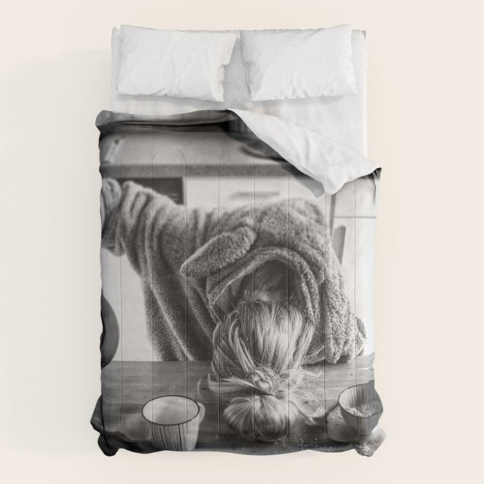 First I Drink the Coffee, Then I do the Stuff - hangover black and white photograph / photography Comforter Gallery Image 6