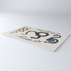 Albertus Seba Three Snakes And Floral Vines  Rug Gallery Image 3