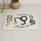 Albertus Seba Three Snakes And Floral Vines  Rug Gallery Image 1