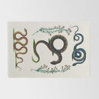 Albertus Seba Three Snakes And Floral Vines  Rug Gallery Image 2