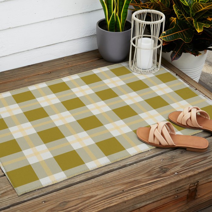 vintage gingham style   Outdoor Rug Gallery Image 2