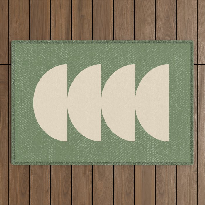 Half Circle 3 - Green Texture Outdoor Rug Gallery Image 1