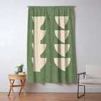 Half Circle 3 - Green Texture Window Curtain Gallery Image 5
