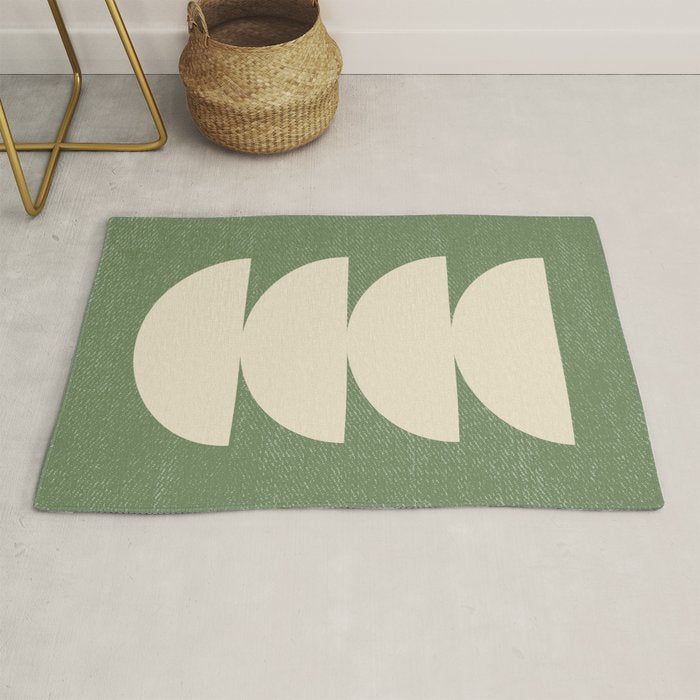 Half Circle 3 - Green Texture Rug Gallery Image 1