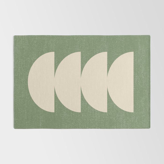 Half Circle 3 - Green Texture Rug Gallery Image 2