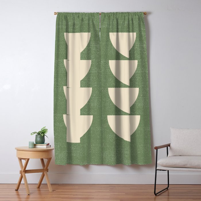 Half Circle 3 - Green Texture Window Curtain Gallery Image 1