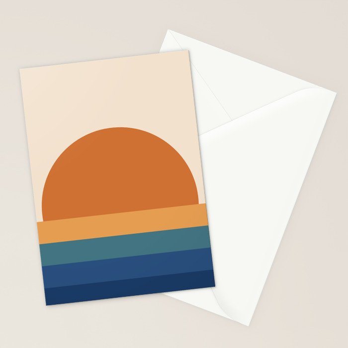 70's Retro Sunset Stationery Card Gallery Image 2