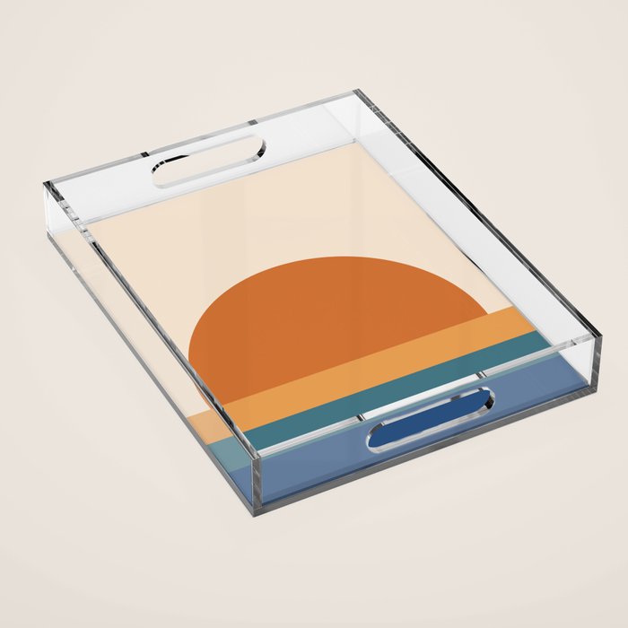 70's Retro Sunset Acrylic Tray Gallery Image 1