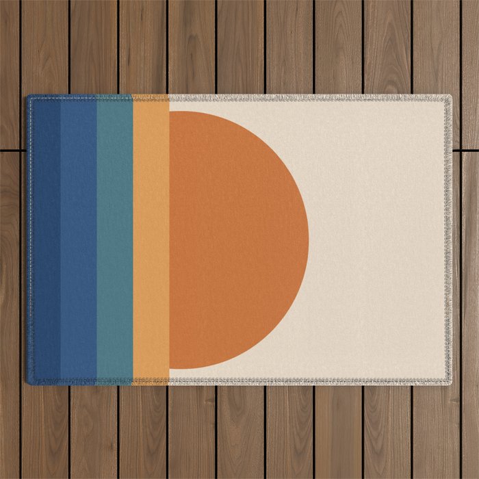 70's Retro Sunset Outdoor Rug Gallery Image 1