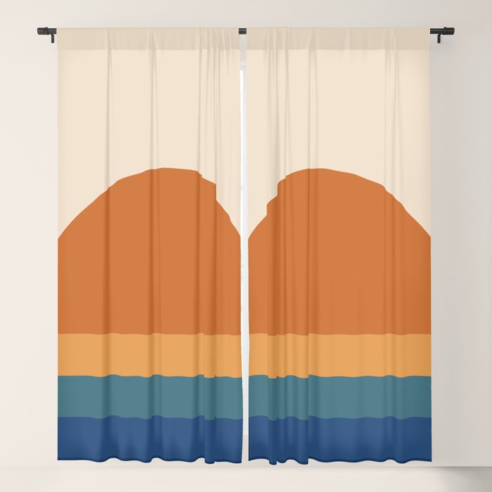 70's Retro Sunset Window Curtain Gallery Image 1