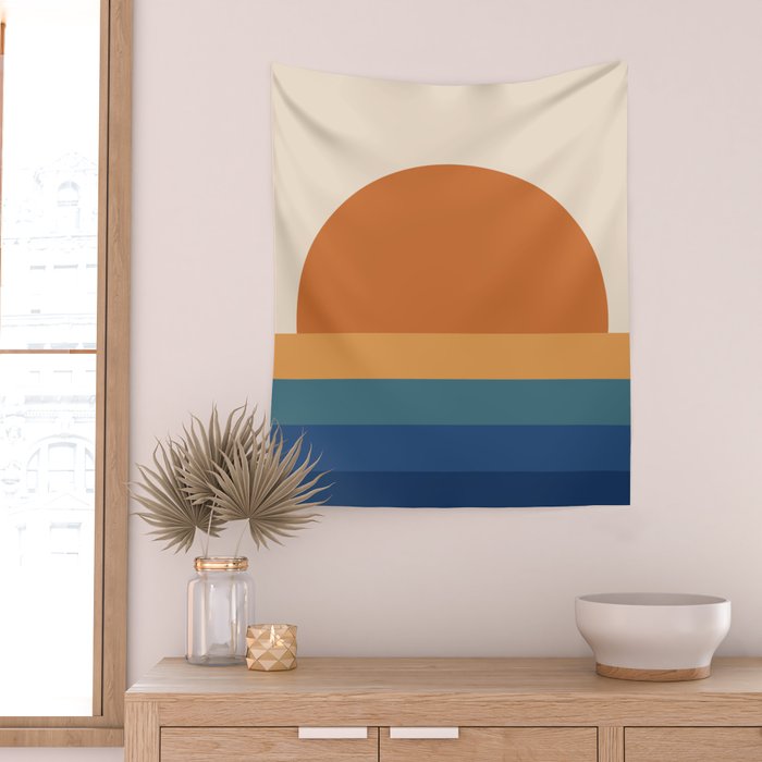70's Retro Sunset Wall Tapestry Gallery Image 2