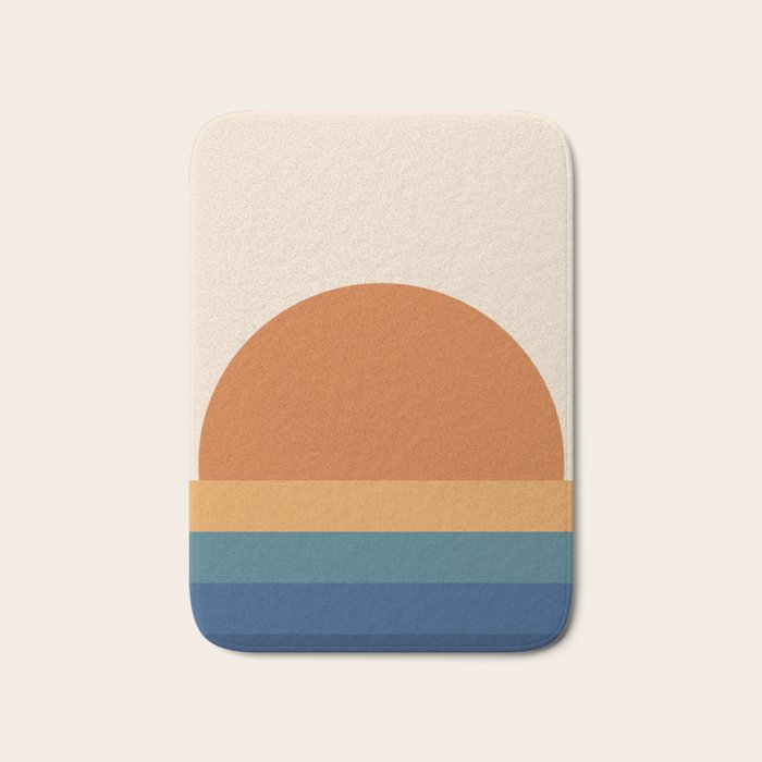 70's Retro Sunset Bath Mat Gallery Image 1