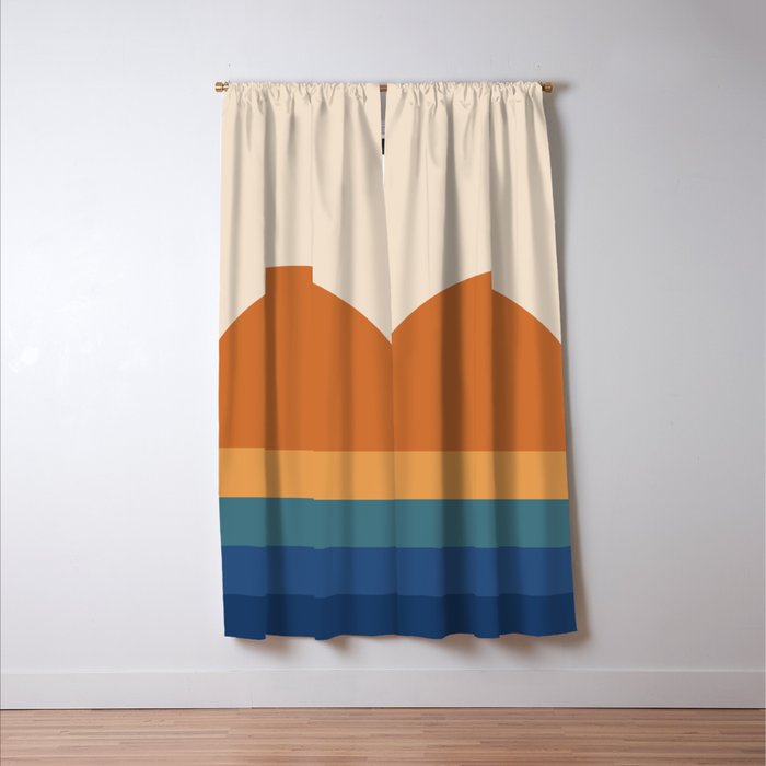 70's Retro Sunset Window Curtain Gallery Image 3