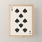 Eight of Spades Playing Card Black and White Mini Art Print Gallery Image 1