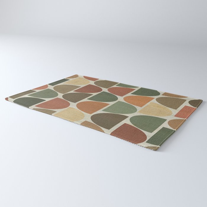 Mid-Century Canvas Geo Pattern Rug Gallery Image 3