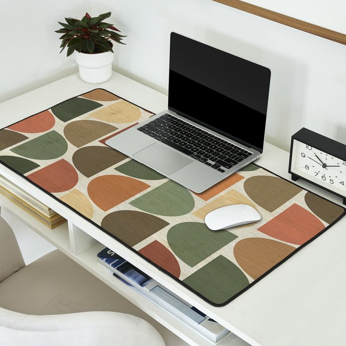 Mid-Century Canvas Geo Pattern Desk Mat Gallery Image 2