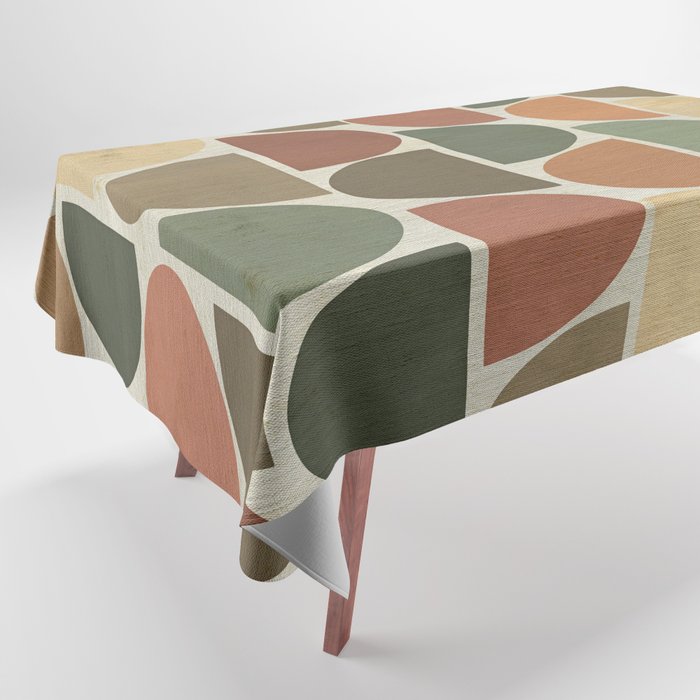 Mid-Century Canvas Geo Pattern Tablecloth Gallery Image 1