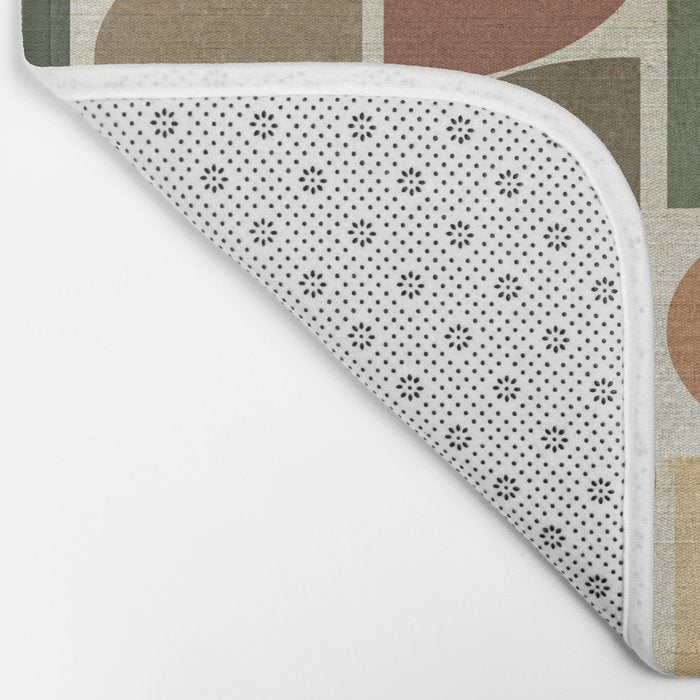 Mid-Century Canvas Geo Pattern Bath Mat Gallery Image 2