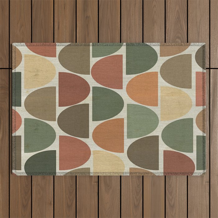 Mid-Century Canvas Geo Pattern Outdoor Rug Gallery Image 1
