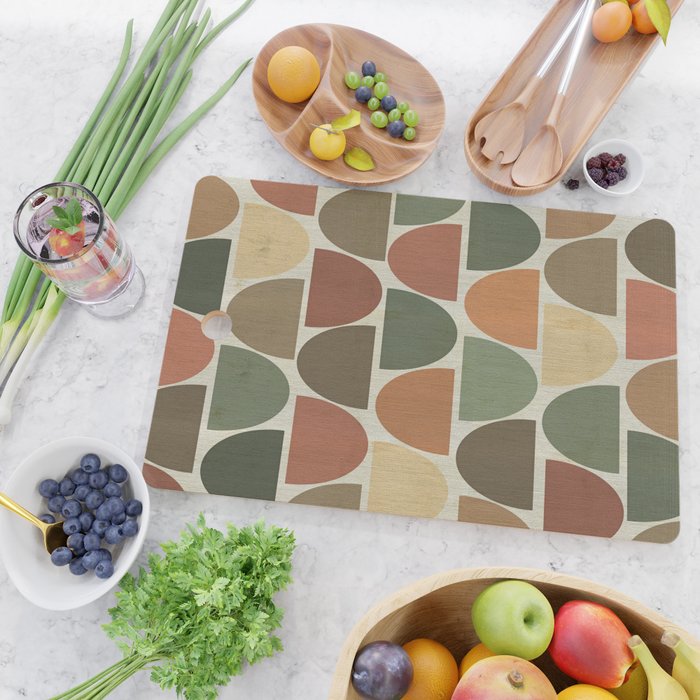 Mid-Century Canvas Geo Pattern Cutting Board Gallery Image 2