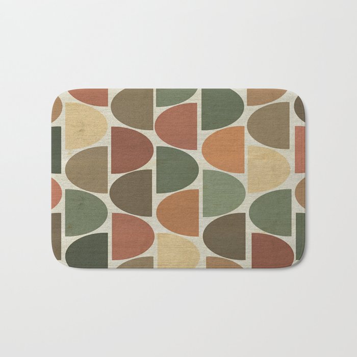 Mid-Century Canvas Geo Pattern Bath Mat Gallery Image 1