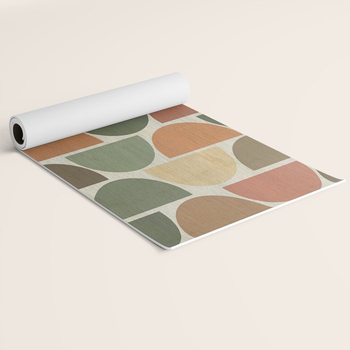 Mid-Century Canvas Geo Pattern Yoga Mat Gallery Image 2