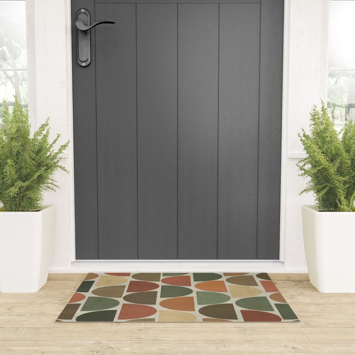 Mid-Century Canvas Geo Pattern Welcome Mat Gallery Image 3