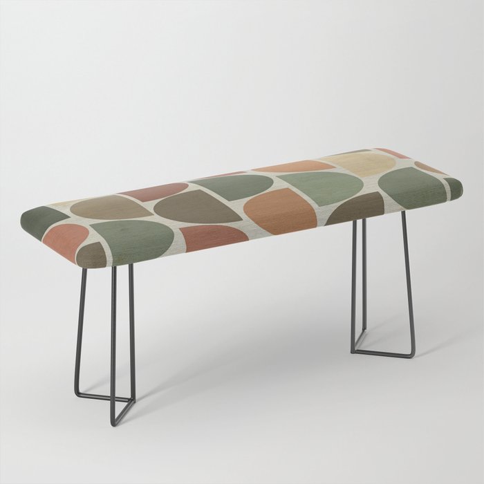 Mid-Century Canvas Geo Pattern Bench Gallery Image 1