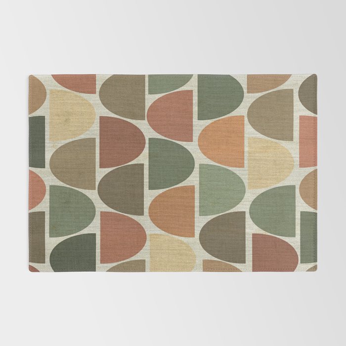 Mid-Century Canvas Geo Pattern Rug Gallery Image 2
