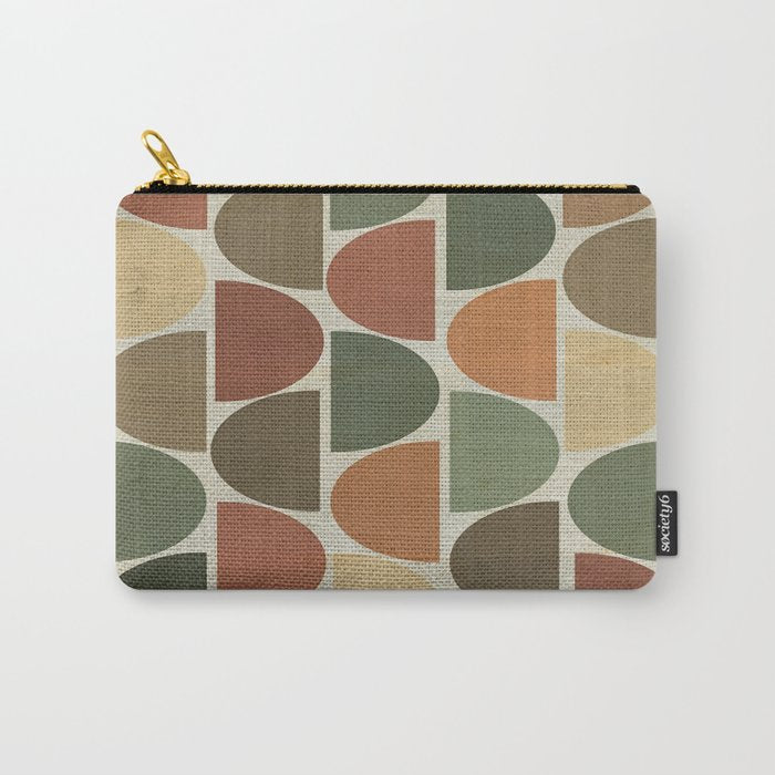 Mid-Century Canvas Geo Pattern Carry All Pouch Gallery Image 1