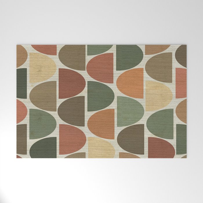 Mid-Century Canvas Geo Pattern Welcome Mat Gallery Image 1