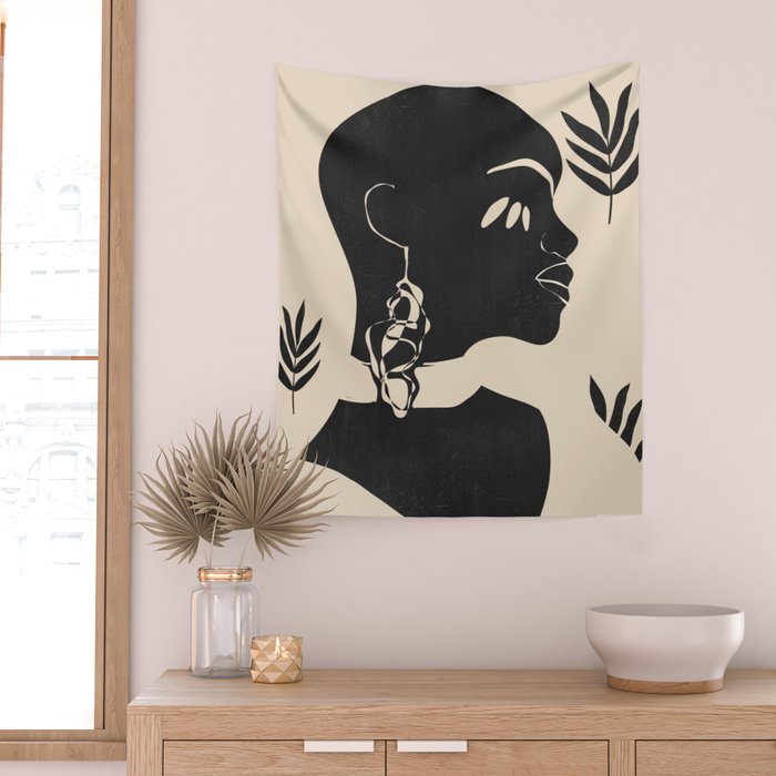Tropical Girl /Abstract Minimal Wall Tapestry Gallery Image 2