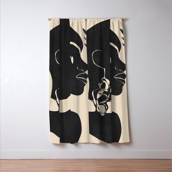 Tropical Girl /Abstract Minimal Window Curtain Gallery Image 3