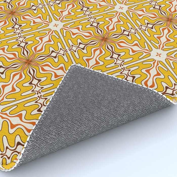 Murcia Retro Spanish Tile Pattern Mustard Yellow Brown Orange Cream 2 Rug Gallery Image 4