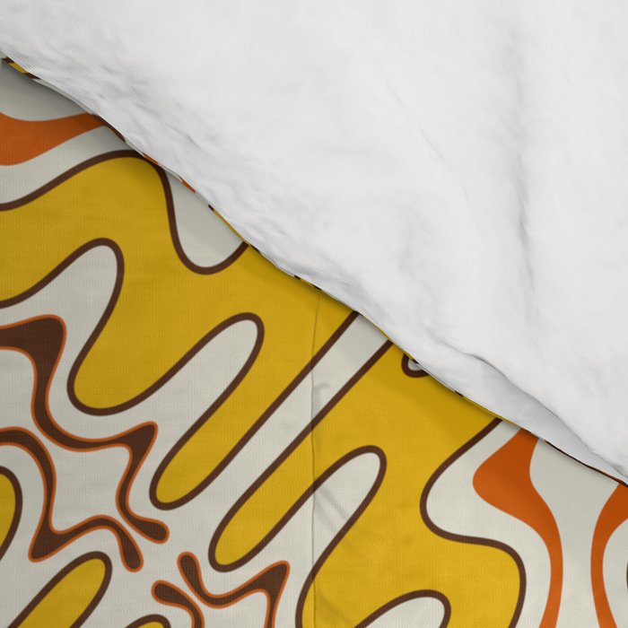 Murcia Retro Spanish Tile Pattern Mustard Yellow Brown Orange Cream 2 Comforter Gallery Image 4