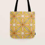 Murcia Retro Spanish Tile Pattern Mustard Yellow Brown Orange Cream 2 Tote Bag Gallery Image 1