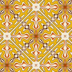 Murcia Retro Spanish Tile Pattern Mustard Yellow Brown Orange Cream 2 Coffee Mug Gallery Image 2