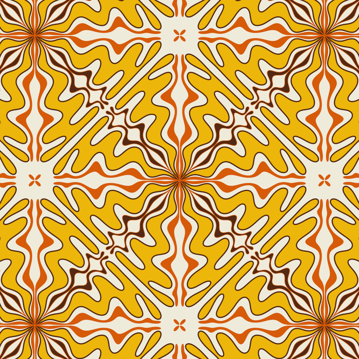Murcia Retro Spanish Tile Pattern Mustard Yellow Brown Orange Cream 2 Coffee Mug Gallery Image 2