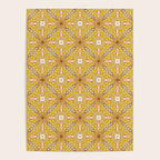 Murcia Retro Spanish Tile Pattern Mustard Yellow Brown Orange Cream 2 Poster Gallery Image 4