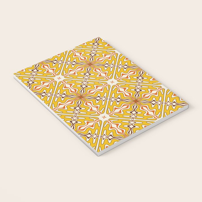 Murcia Retro Spanish Tile Pattern Mustard Yellow Brown Orange Cream 2 Notebook Gallery Image 3