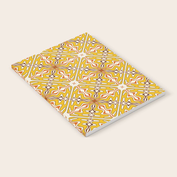 Murcia Retro Spanish Tile Pattern Mustard Yellow Brown Orange Cream 2 Notebook Gallery Image 1