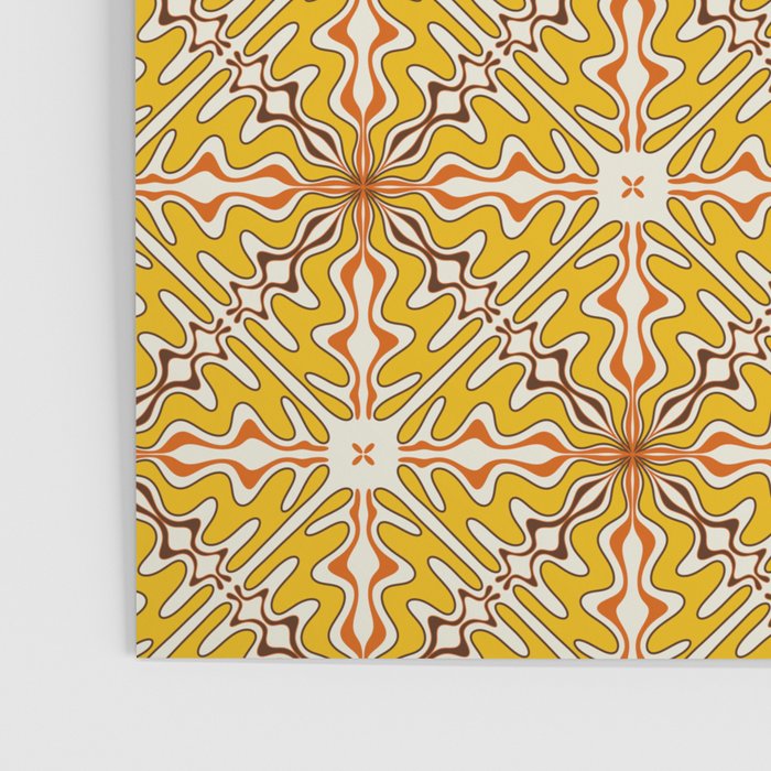 Murcia Retro Spanish Tile Pattern Mustard Yellow Brown Orange Cream 2 Poster Gallery Image 3